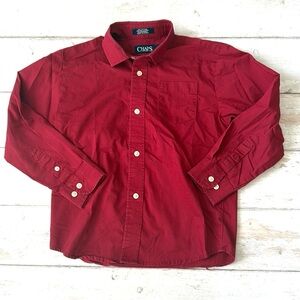Chaos Size 6 Boys Maroon Red Button Ip Long Sleeve Dress Shirt Kids Formal
